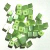 40 4mm Light Green Fiber Optic Cat Eye Cube Beads